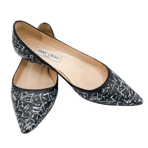 Hand Painted Jimmy Choo Flats (EU 36.5 US 6.5) - Picture 1 of 12